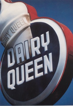 Featured is a postcard image of a Dairy Queen sign ... photo by LuAnn Brandt.  DQ is one of the most long-lived iconic franchises in America.  The original unused postcard is for sale in The unltd.com Store.  